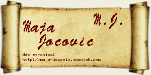 Maja Jocović vizit kartica